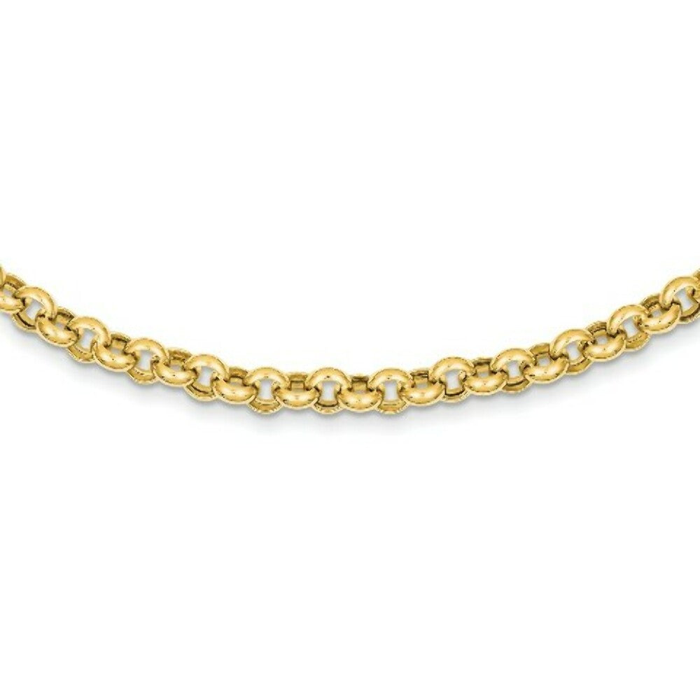 14K Yellow Gold 17mm Polished Fancy Rolo Link Necklace  Length 18'' inches