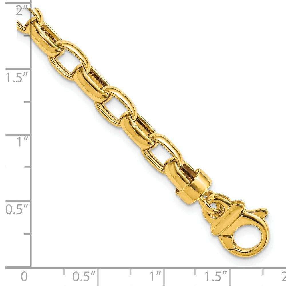 14K Yellow Gold 6.25mm Polished Fancy Link Bracelet  Length 7.5'' inches
