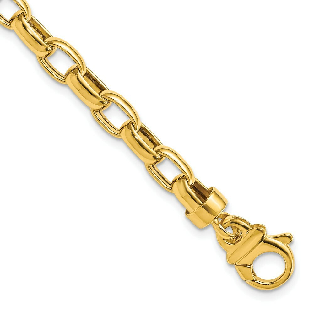 14K Yellow Gold 6.25mm Polished Fancy Link Bracelet  Length 7.5'' inches