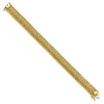 Load image into Gallery viewer, 14K Yellow Gold 12.5mm Polished Mesh Bracelet  Length 7.25'' inches
