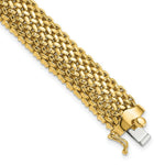 Load image into Gallery viewer, 14K Yellow Gold 12.5mm Polished Mesh Bracelet  Length 7.25'' inches
