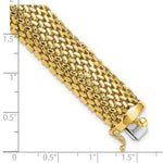 Load image into Gallery viewer, 14K Yellow Gold 13.75mm Polished Mesh Bracelet  Length 7.25'' inches
