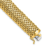 Load image into Gallery viewer, 14K Yellow Gold 13.75mm Polished Mesh Bracelet  Length 7.25'' inches
