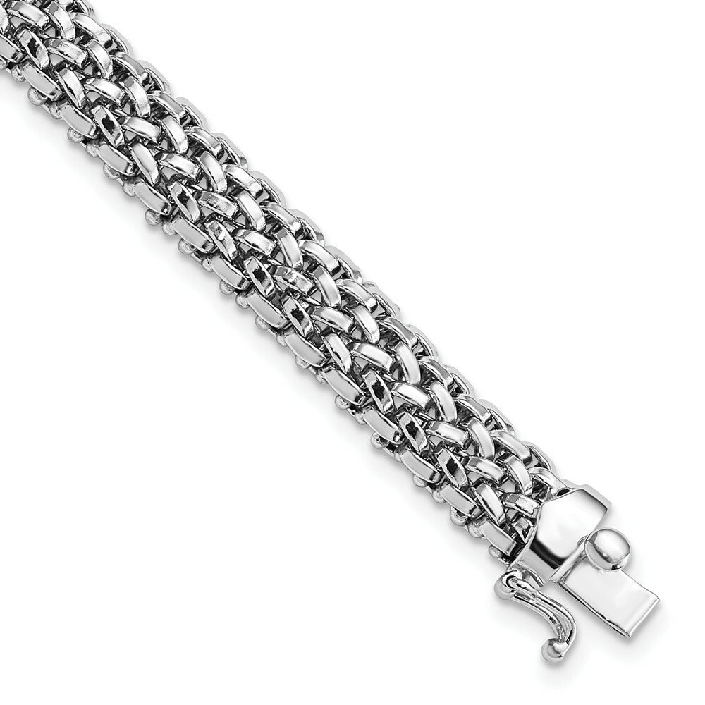 14K White Gold 7mm Polished Mesh Bracelet  Length 7.25'' inches