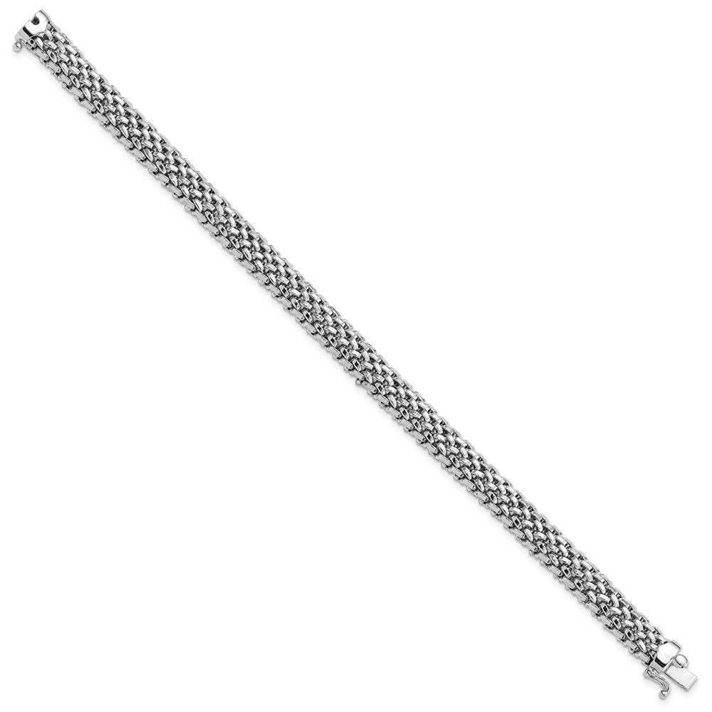 14K White Gold 7mm Polished Mesh Bracelet  Length 7.25'' inches