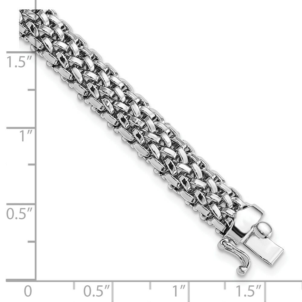 14K White Gold 7mm Polished Mesh Bracelet  Length 7.25'' inches