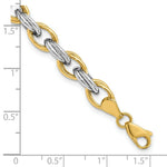 Load image into Gallery viewer, 14K Two-tone Gold Fancy Hollow Link Bracelet  Length 7.75'' inches
