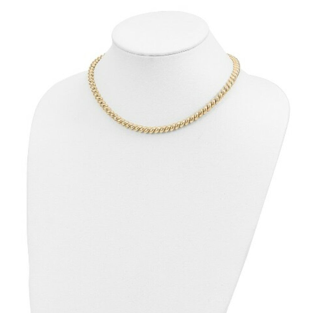 14K Yellow Gold Polished San Marco Necklace  Length 16'' inches