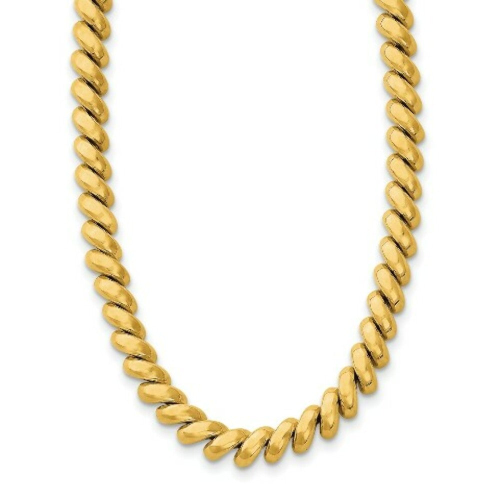 14K Yellow Gold Polished San Marco Necklace  Length 16'' inches