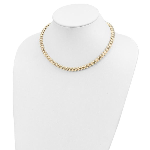 14K Yellow Gold Polished San Marco Necklace  Length 17'' inches