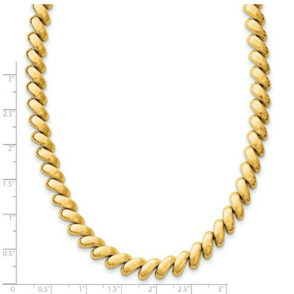 14K Yellow Gold Polished San Marco Necklace  Length 17'' inches