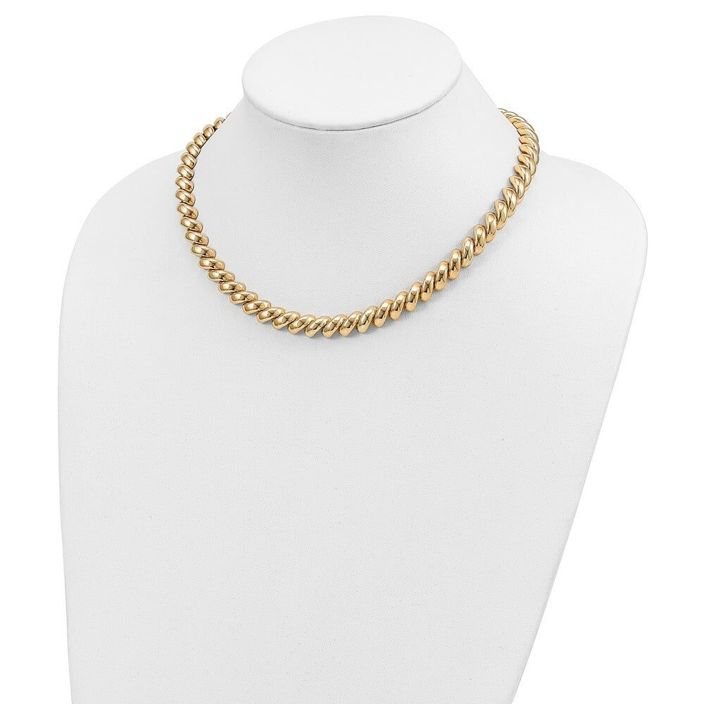 14K Yellow Gold Polished San Marco Necklace  Length 17'' inches