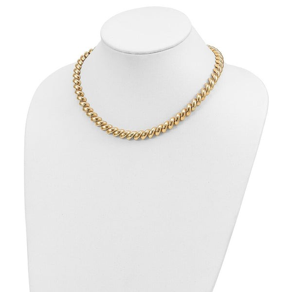 14K Yellow Gold Polished San Marco Necklace  Length 17'' inches