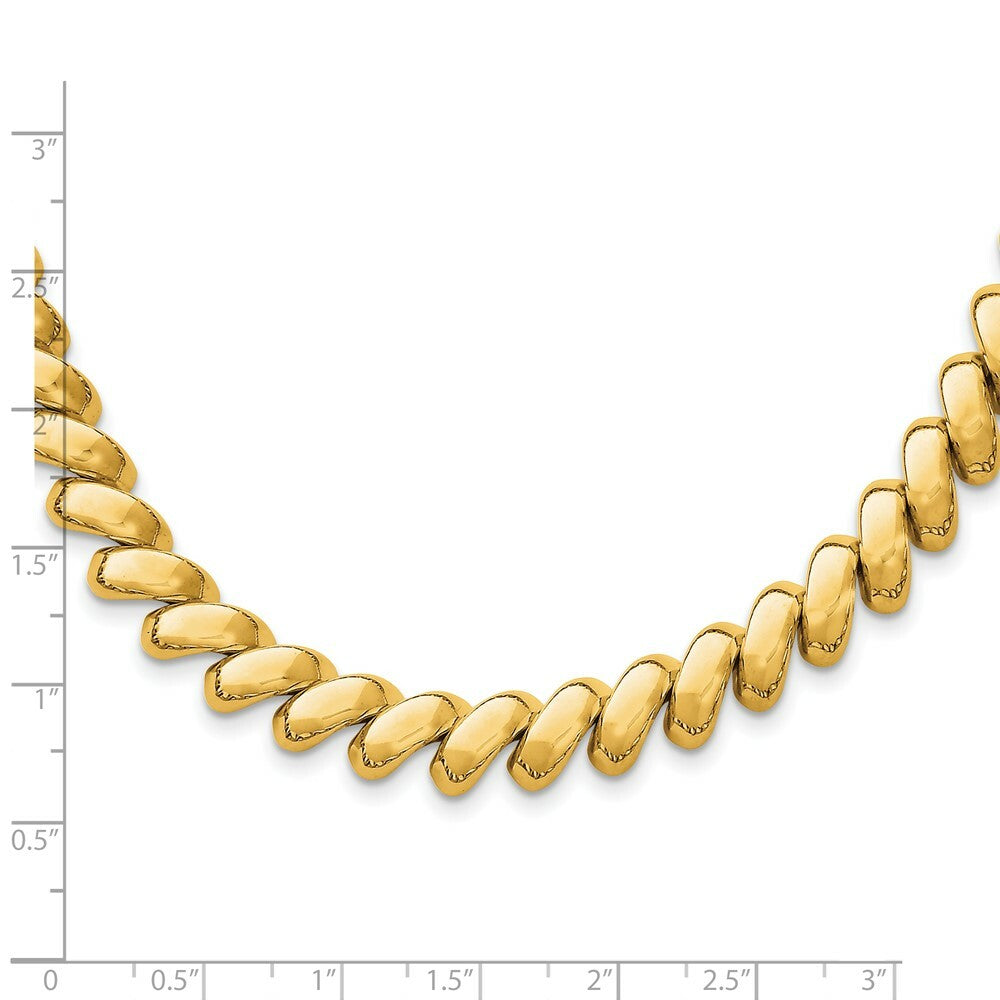 14K Yellow Gold Polished San Marco Necklace  Length 17'' inches