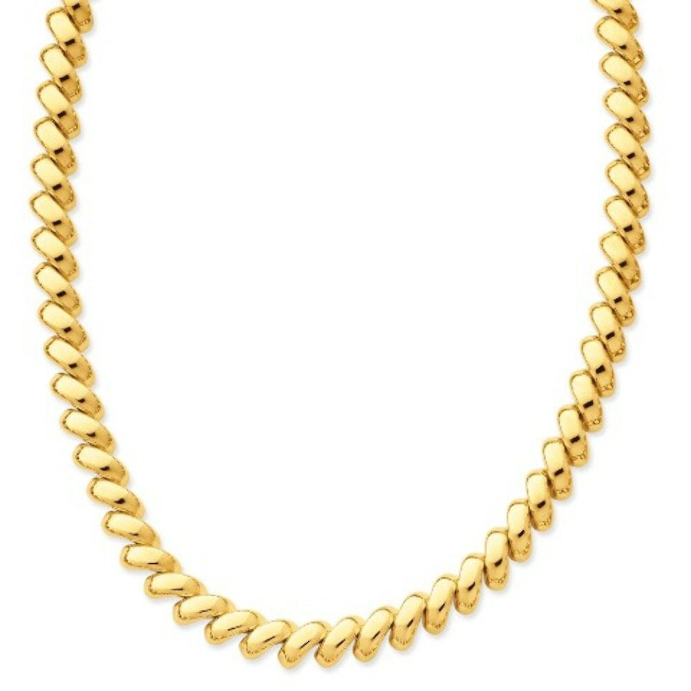 14K Yellow Gold Polished San Marco Necklace  Length 17'' inches