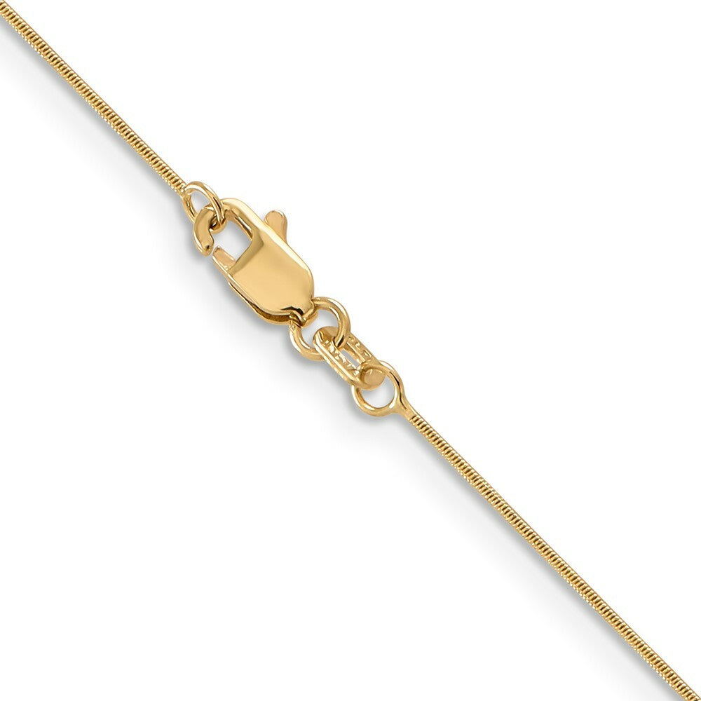 14K Yellow Gold .65mm Round Snake Chain Necklace  Length 16'' inches