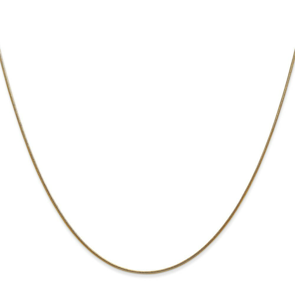 14K Yellow Gold .80mm Round Snake Chain  Necklace Length 14'' inches