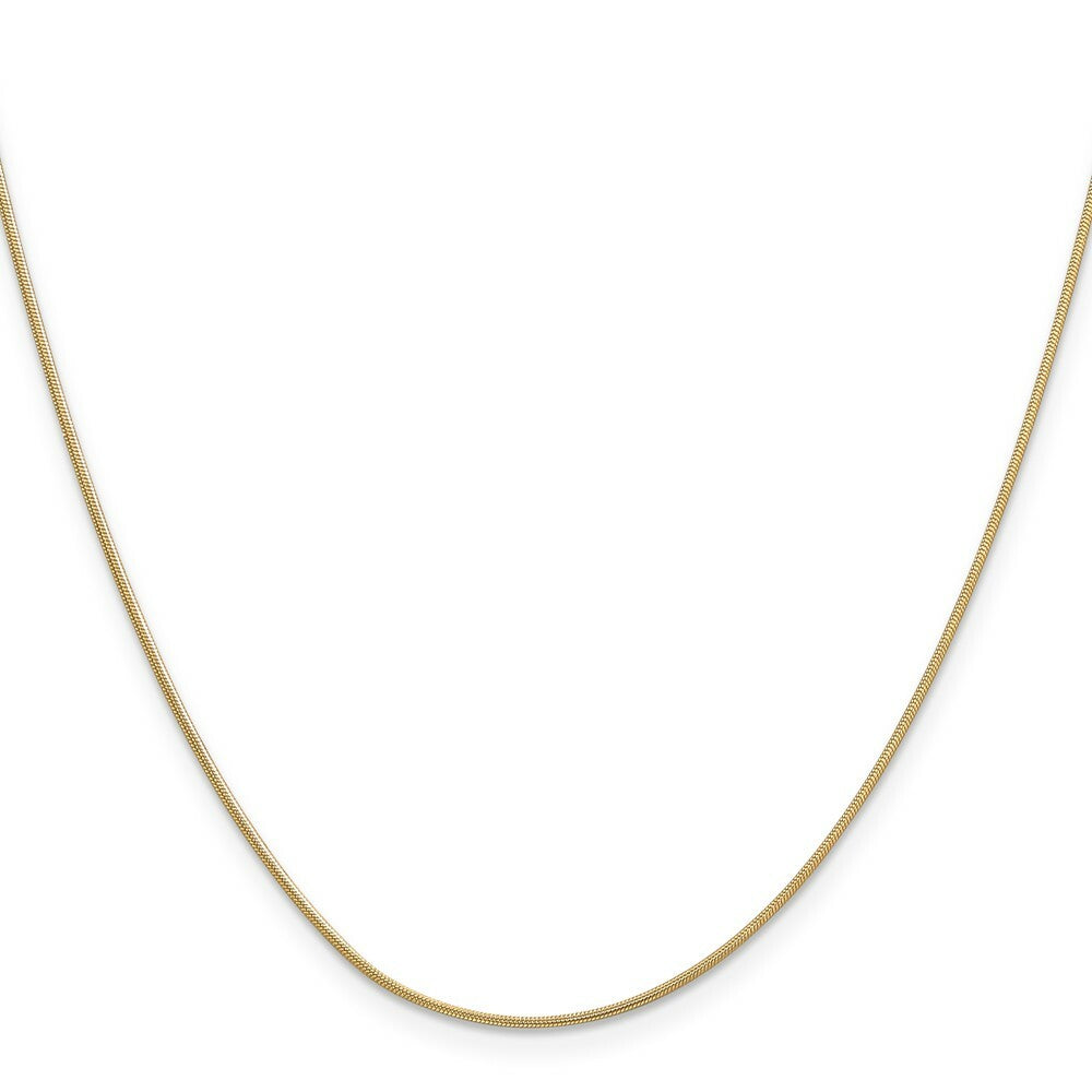 14K Yellow Gold .90mm Round Snake Chain Necklace  Length 16'' inches