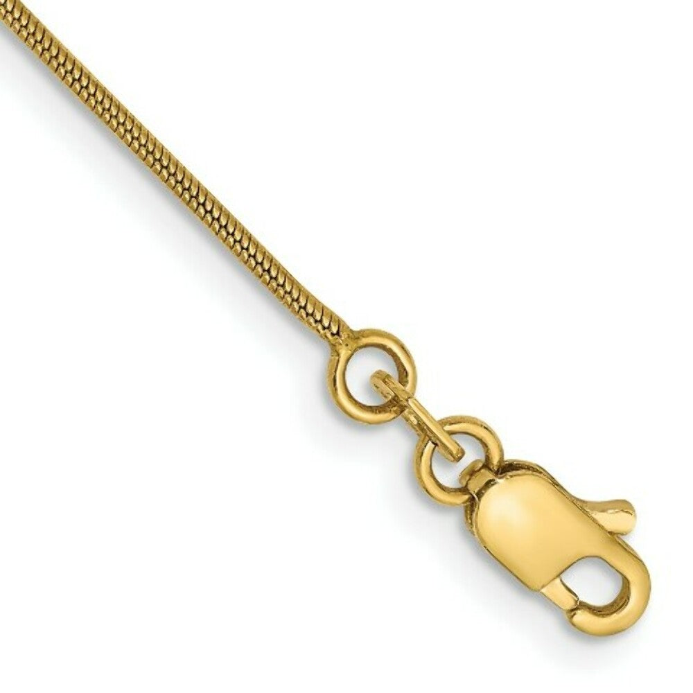 14K Yellow Gold .90mm Round Snake Chain Necklace  Length 16'' inches