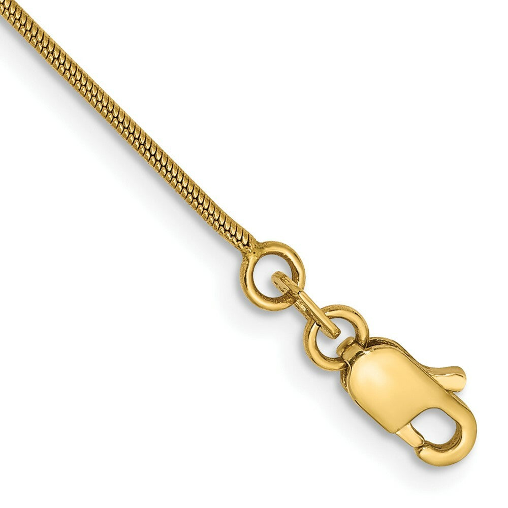 14K Yellow Gold .90mm Round Snake Chain Bracelet  Length 7'' inches