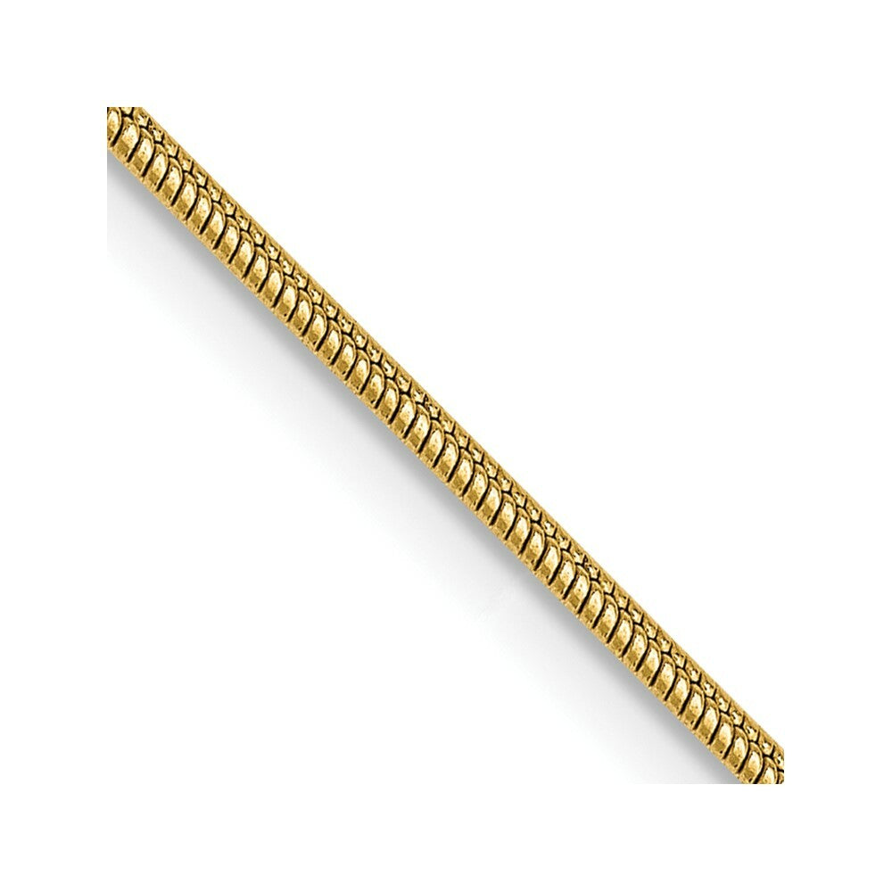 14K Yellow Gold 1.1mm Round Snake Chain Necklace  Length 16'' inches
