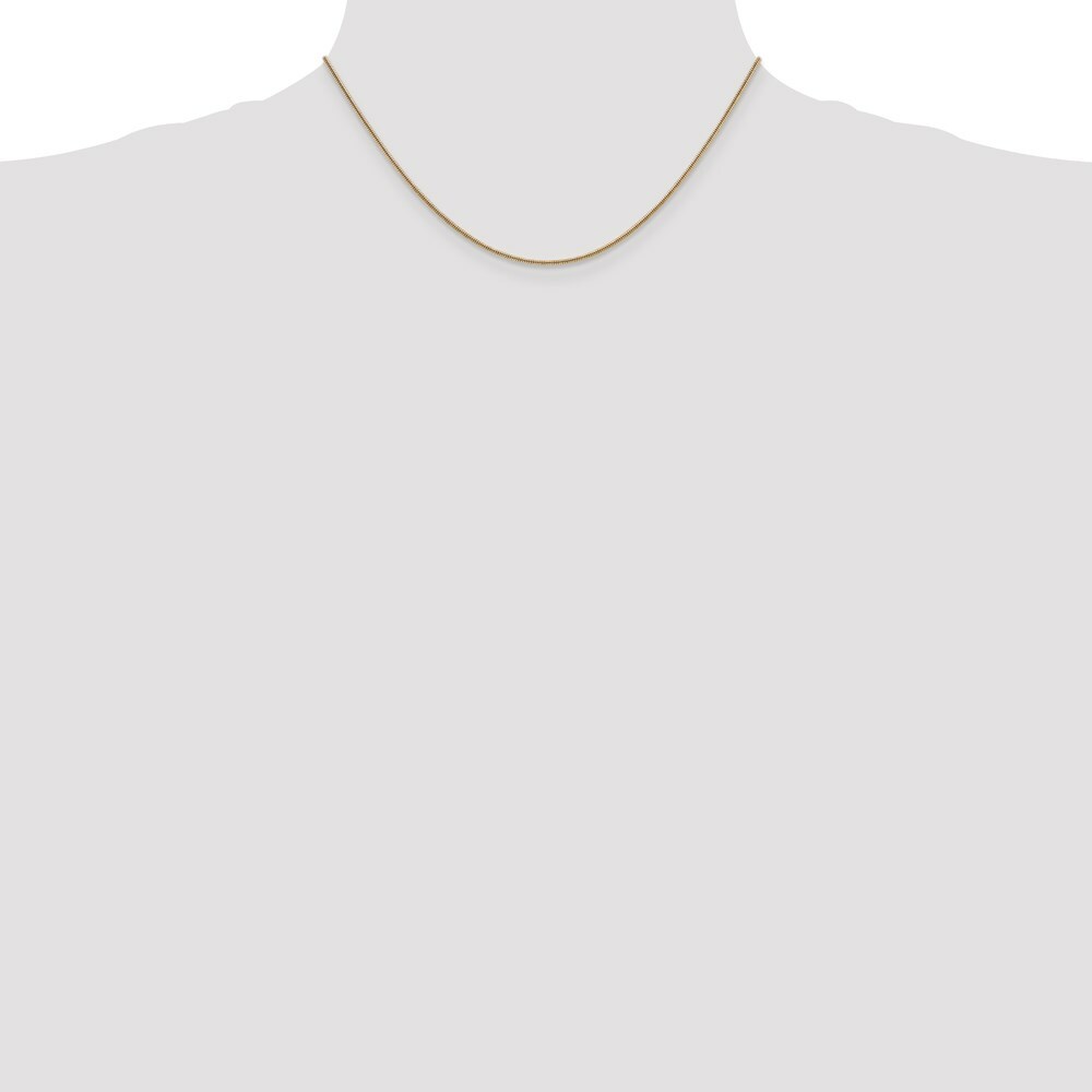 14K Yellow Gold 1.2mm Round Snake Chain Necklace  Length 16'' inches