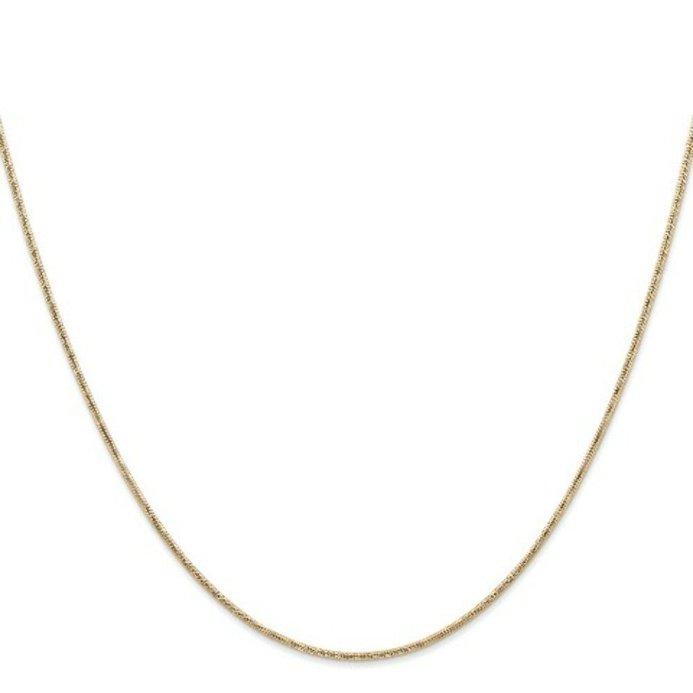 14K Yellow Gold 1.2mm Round Snake Chain Necklace  Length 16'' inches