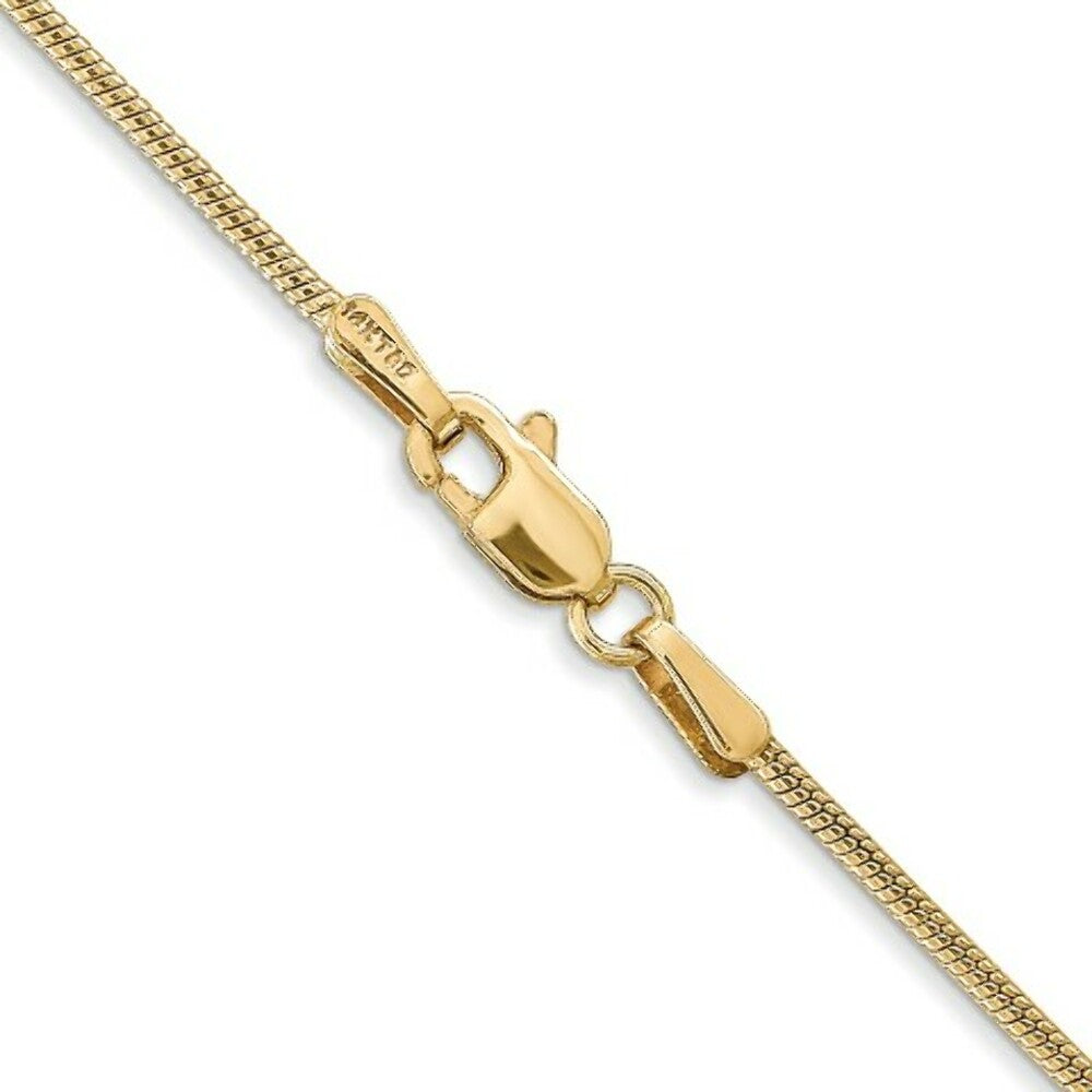 14K Yellow Gold 1.2mm Round Snake Chain Necklace  Length 16'' inches
