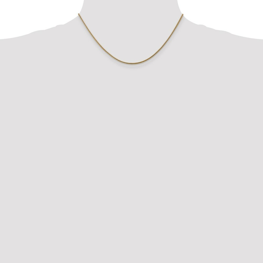 14K Yellow Gold 1.6mm Round Snake Chain Necklace  Length 16'' inches