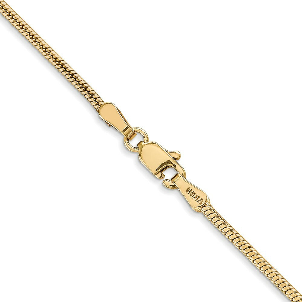 14K Yellow Gold 1.6mm Round Snake Chain Necklace  Length 16'' inches