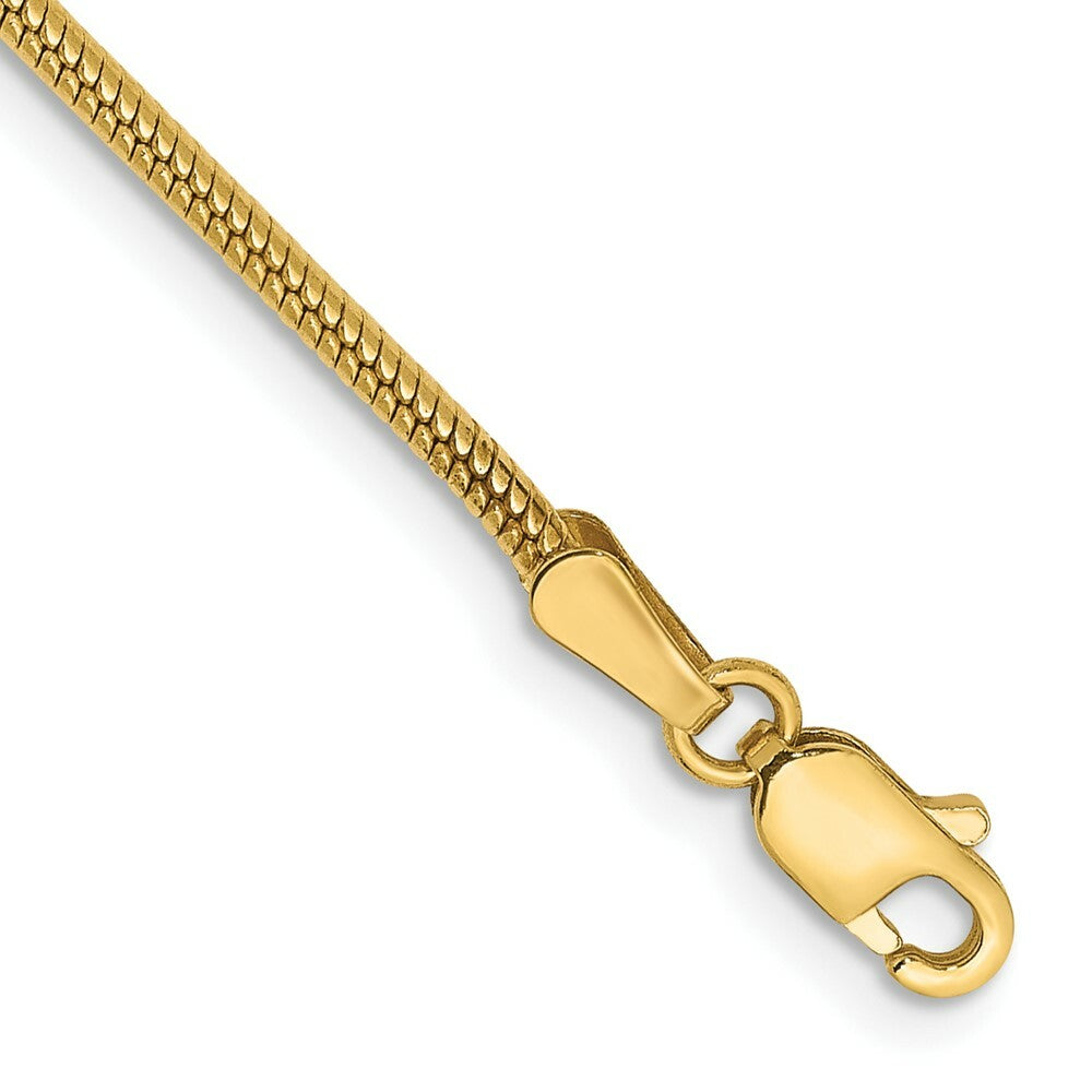 14K Yellow Gold 1.6mm Round Snake Chain Bracelet  Length 7'' inches