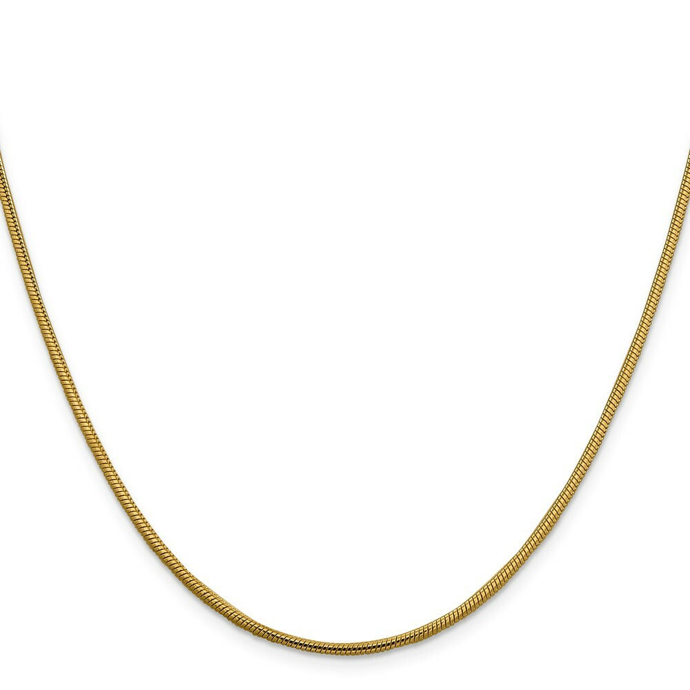 14K Yellow Gold 1.85mm Round Snake Chain  length: 16 inches