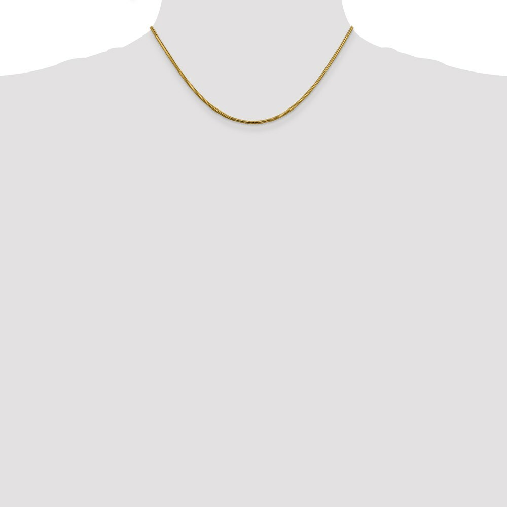 14K Yellow Gold 1.85mm Round Snake Chain  length: 16 inches