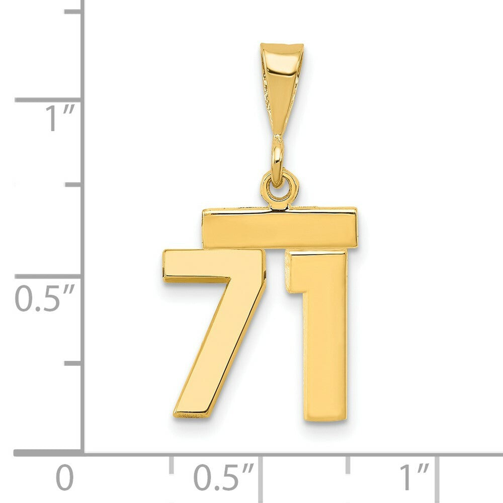 14K Yellow Gold Casted Small Polished Number 6 Charm