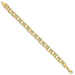 Load image into Gallery viewer, 7.25" Length Bracelet 14K Yellow Gold Lite 8mm Triple Link Charm Bracelet
