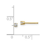 Load image into Gallery viewer, 14K Yellow Gold .10-Carat tw I2 K-L Diamond Stud Push-on Post Earrings
