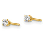 Load image into Gallery viewer, 14K Yellow Gold .10-Carat tw I2 K-L Diamond Stud Push-on Post Earrings
