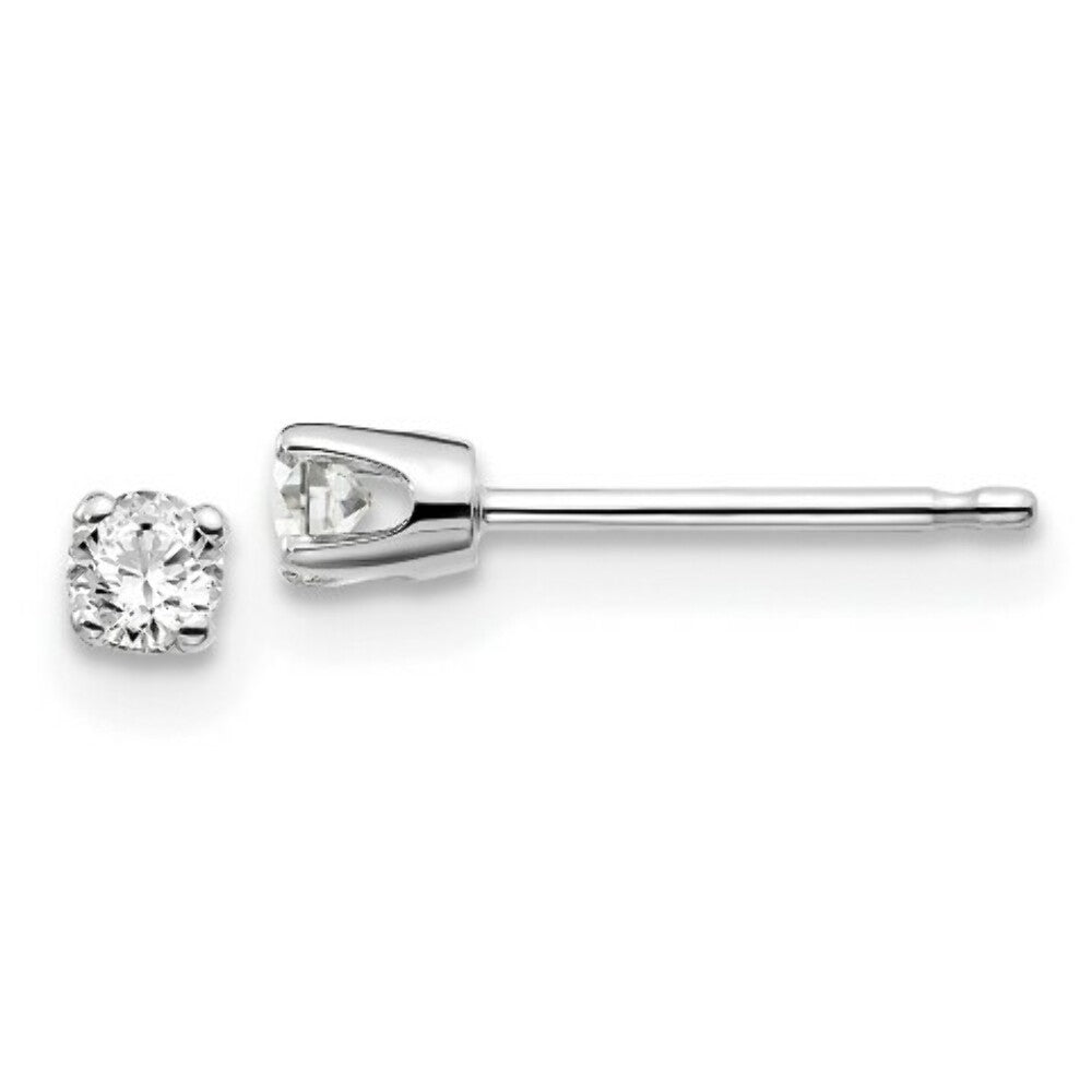 14K White Gold .15-Carat I2 K-L Diamond Stud Push-on Post Earrings