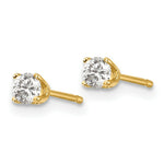 Load image into Gallery viewer, 14k Yellow Gold 1/5-Carat tw I2 K-L Diamond Stud Push-on Post Earrings
