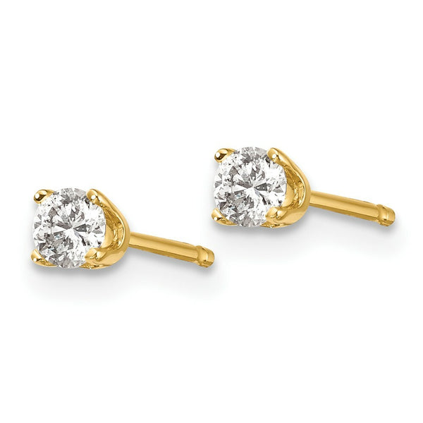 14k Yellow Gold 1/5-Carat tw I2 K-L Diamond Stud Push-on Post Earrings