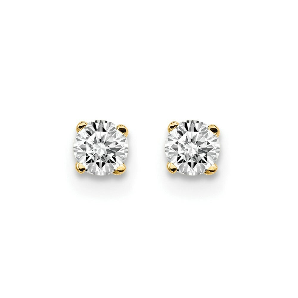 14k Yellow Gold 1/5-Carat tw I2 K-L Diamond Stud Push-on Post Earrings