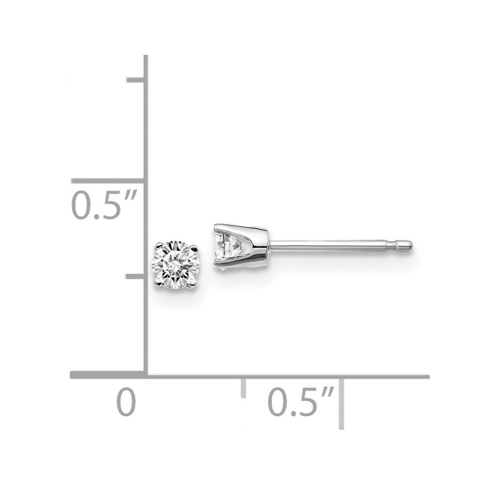 14K White Gold 1/5-Carat I2 K-L Diamond Stud Push-on Post Earrings