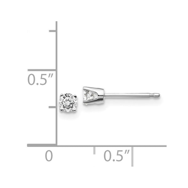 14K White Gold 1/5-Carat I2 K-L Diamond Stud Push-on Post Earrings