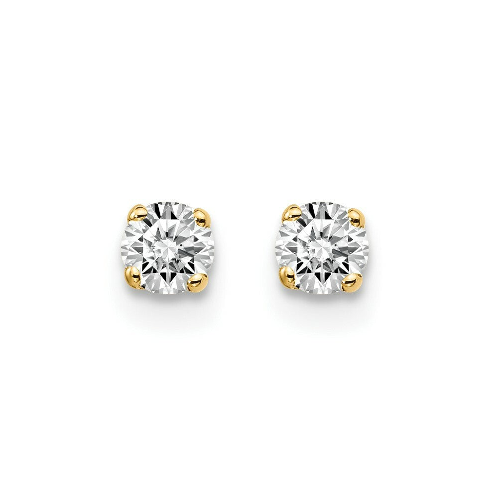 14K Yellow Gold 1/4-Carat tw I2 K-L Diamond Stud Push-on Post Earrings