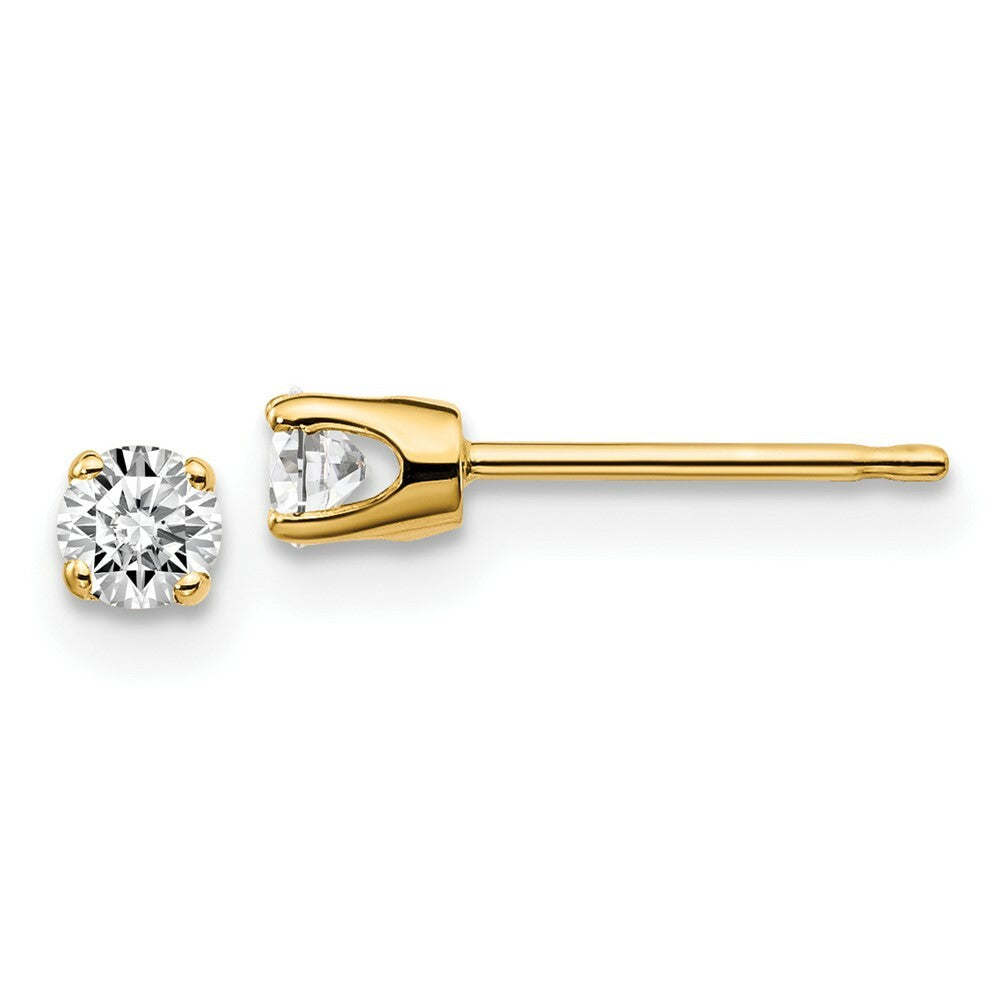 14K Yellow Gold 1/4-Carat tw I2 K-L Diamond Stud Push-on Post Earrings