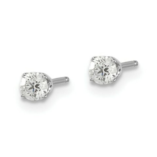 14K White Gold .25ct I2 K-L Diamond Stud Push-on Post Earrings