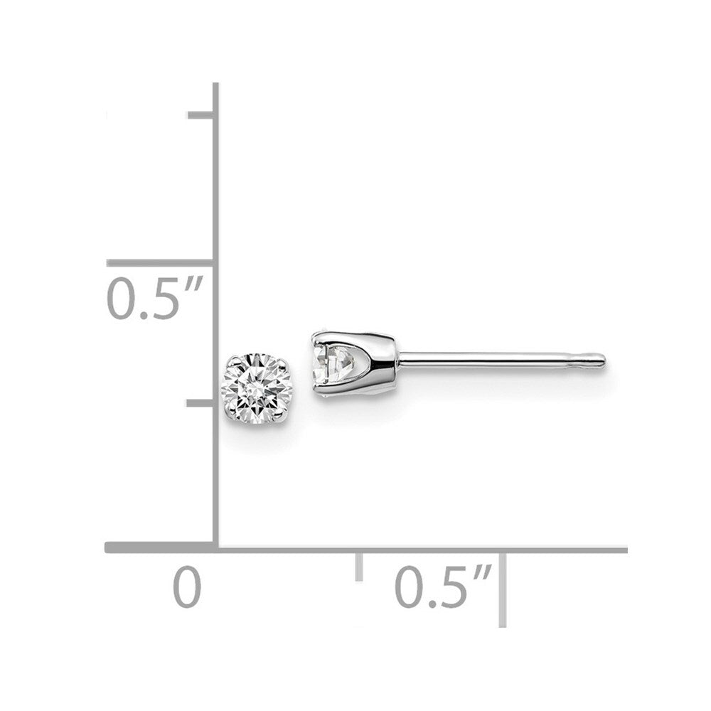 14K White Gold .25ct I2 K-L Diamond Stud Push-on Post Earrings