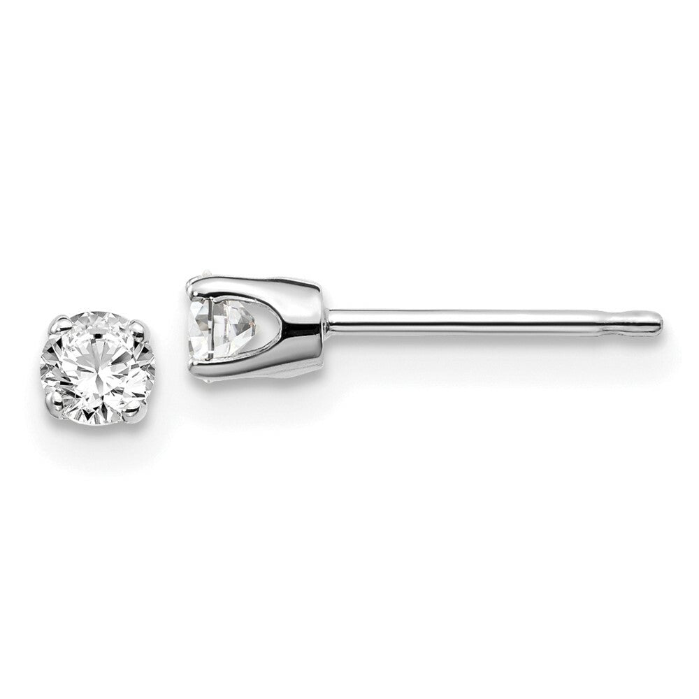 14K White Gold .25ct I2 K-L Diamond Stud Push-on Post Earrings