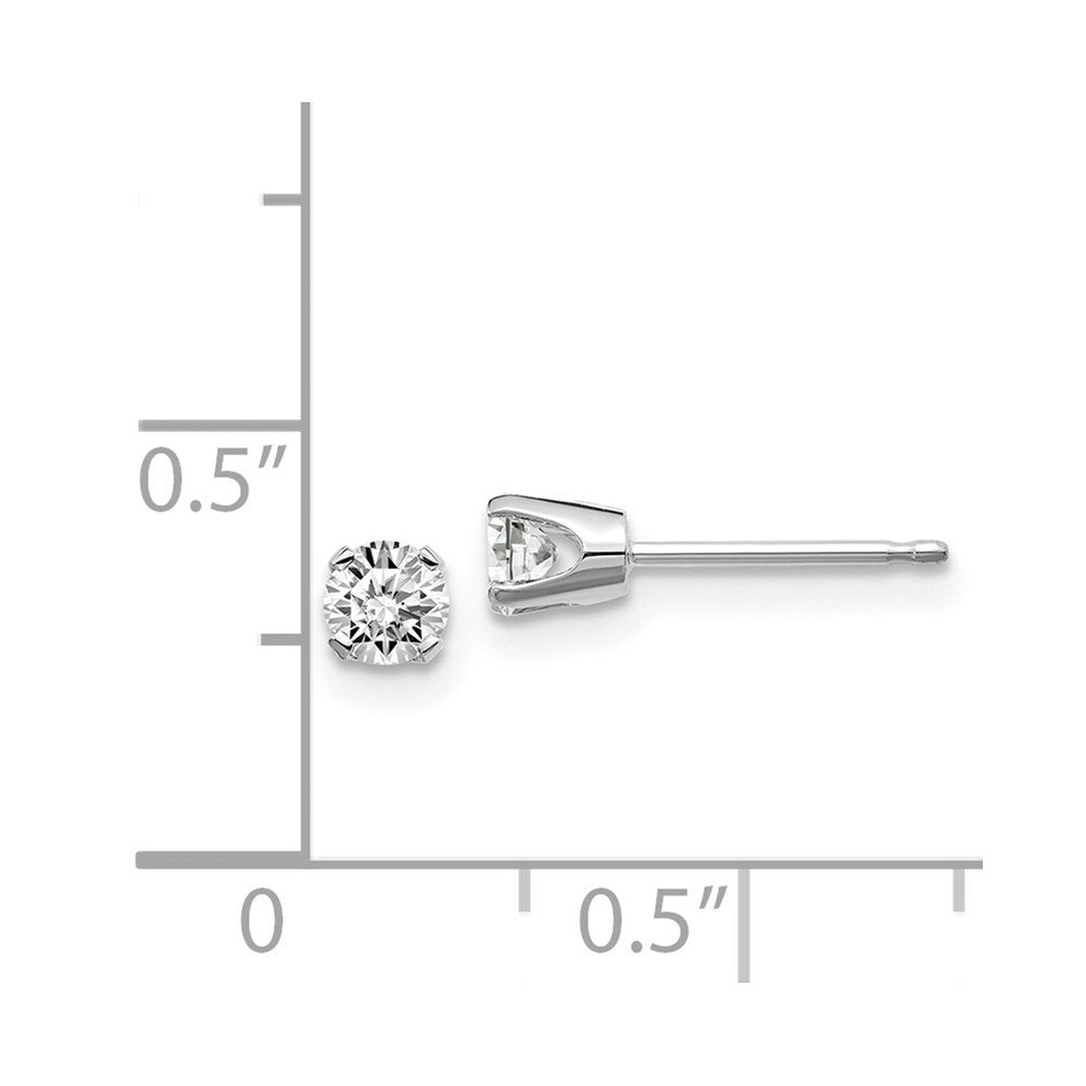14K White Gold .30ct I2 K-L Diamond Stud Push-on Post Earrings
