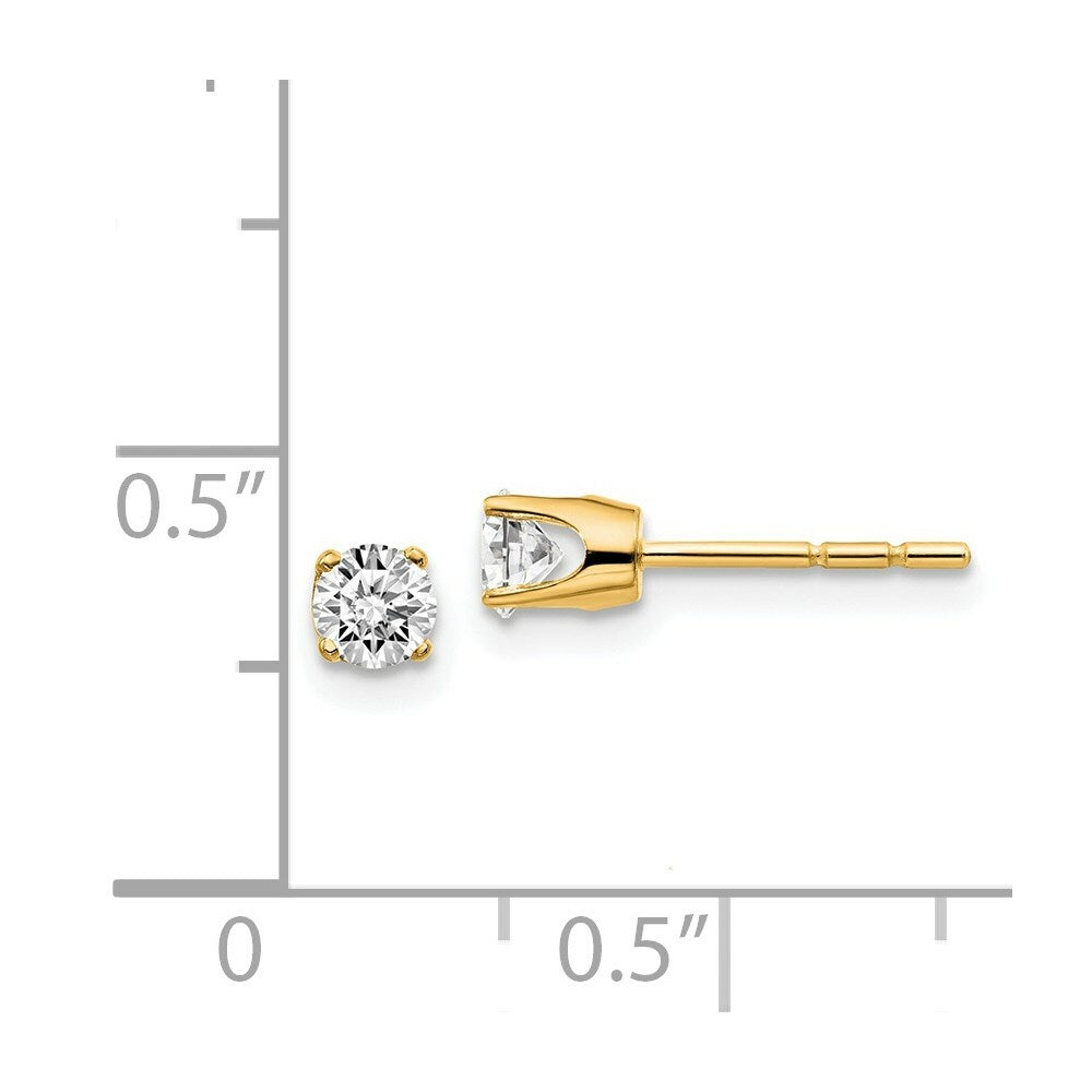 14K Yellow Gold .40-Carat tw I2 K-L Diamond Stud Push-on Post Earrings
